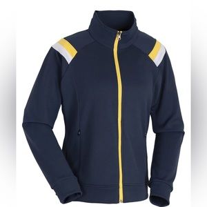 Ladies Full Zip Retro Looking Sweater Jacket Size Medium